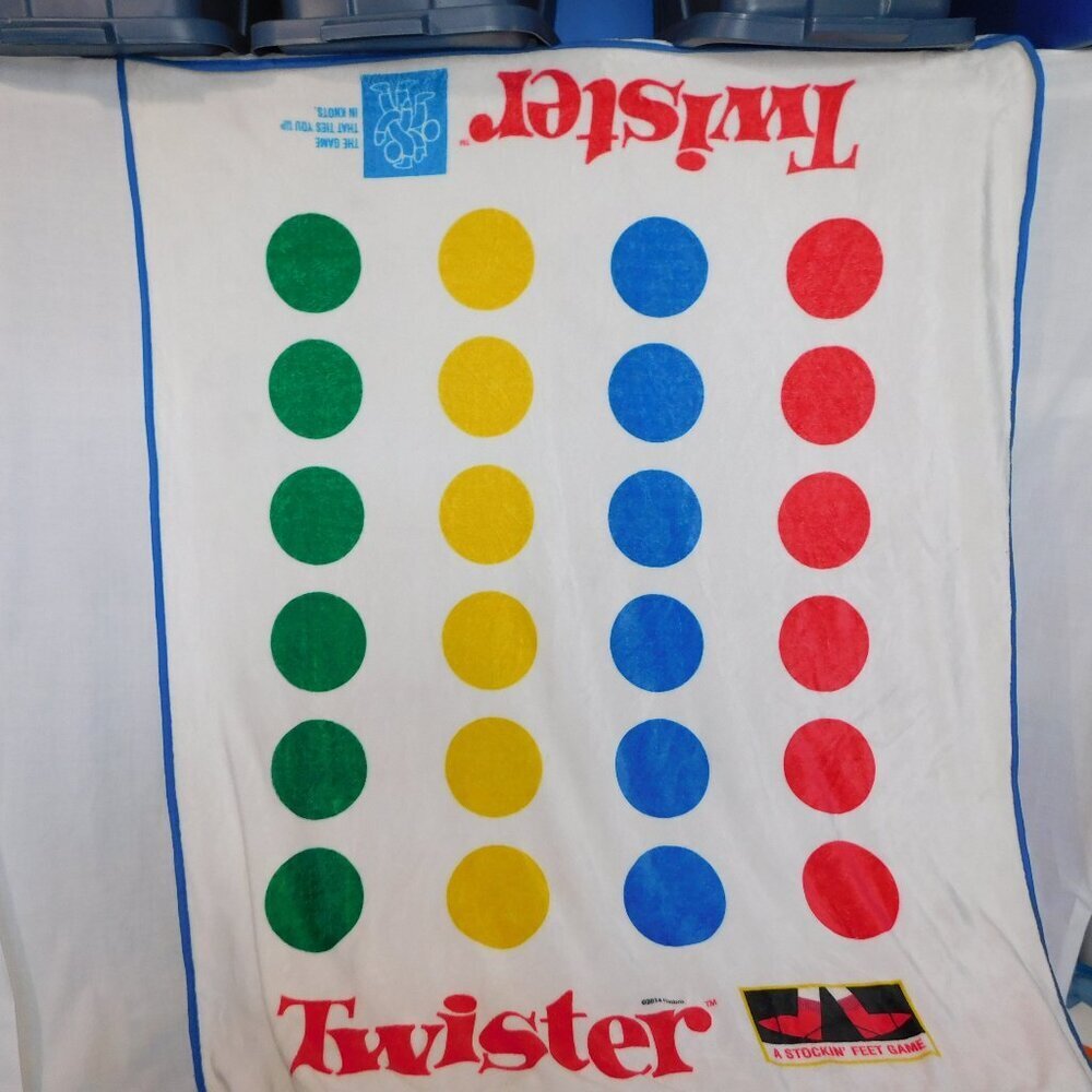Hasbro Twister Board Game Soft Fleece Throw Blanket plush 50" x 60"